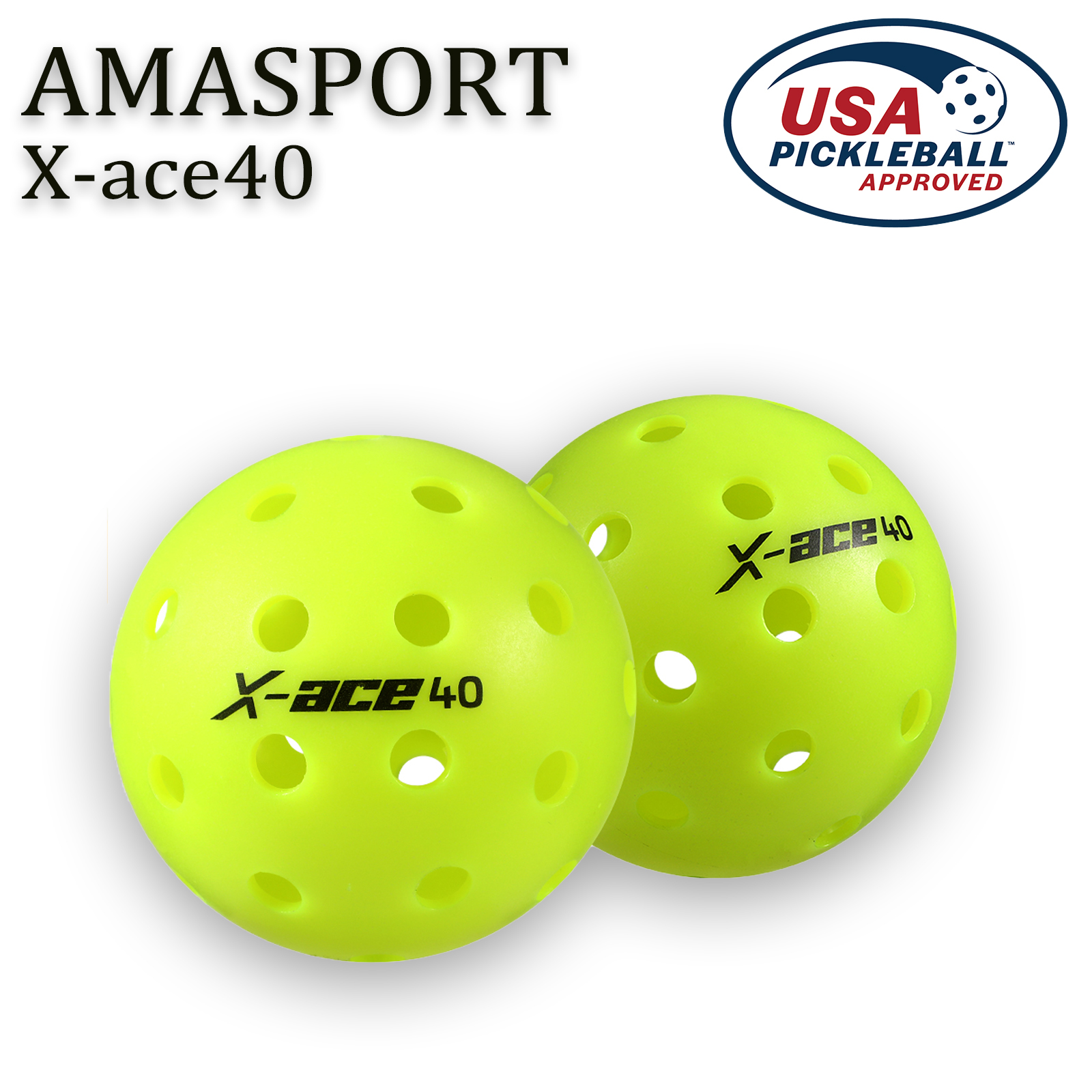Bocce Ball Set - AMASPORT Pickleball Balls X-ACE40 Professional Official