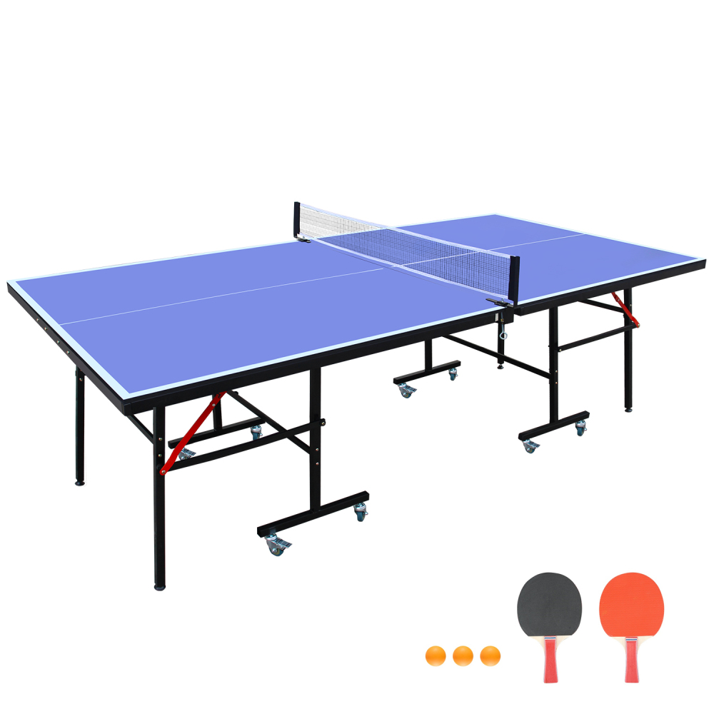 Ping Pong Ball Set - 8ft Mid-Size Foldable Portable Indoor Ping