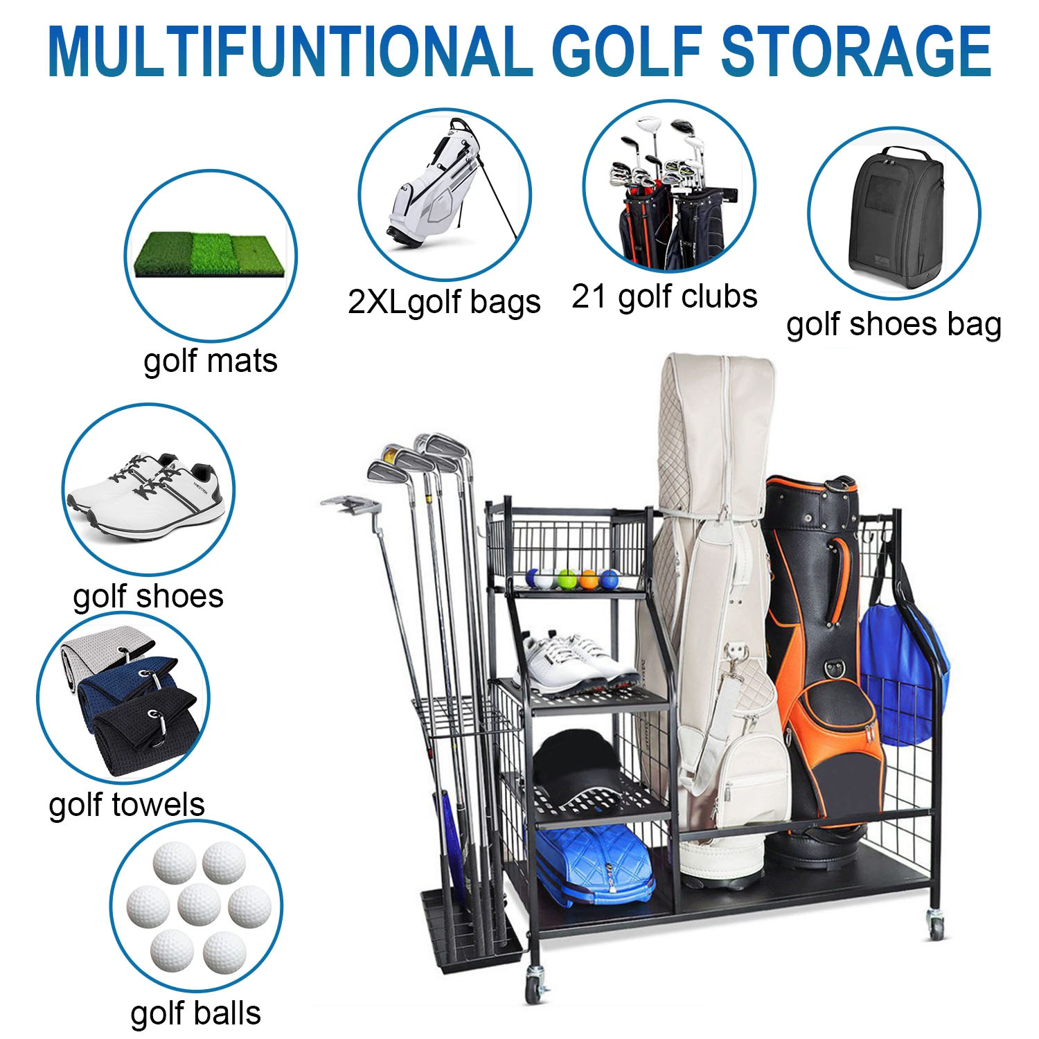 Golf Bag Storage Garage Organi – Sports Equipment Organizer Bewertung und Preis