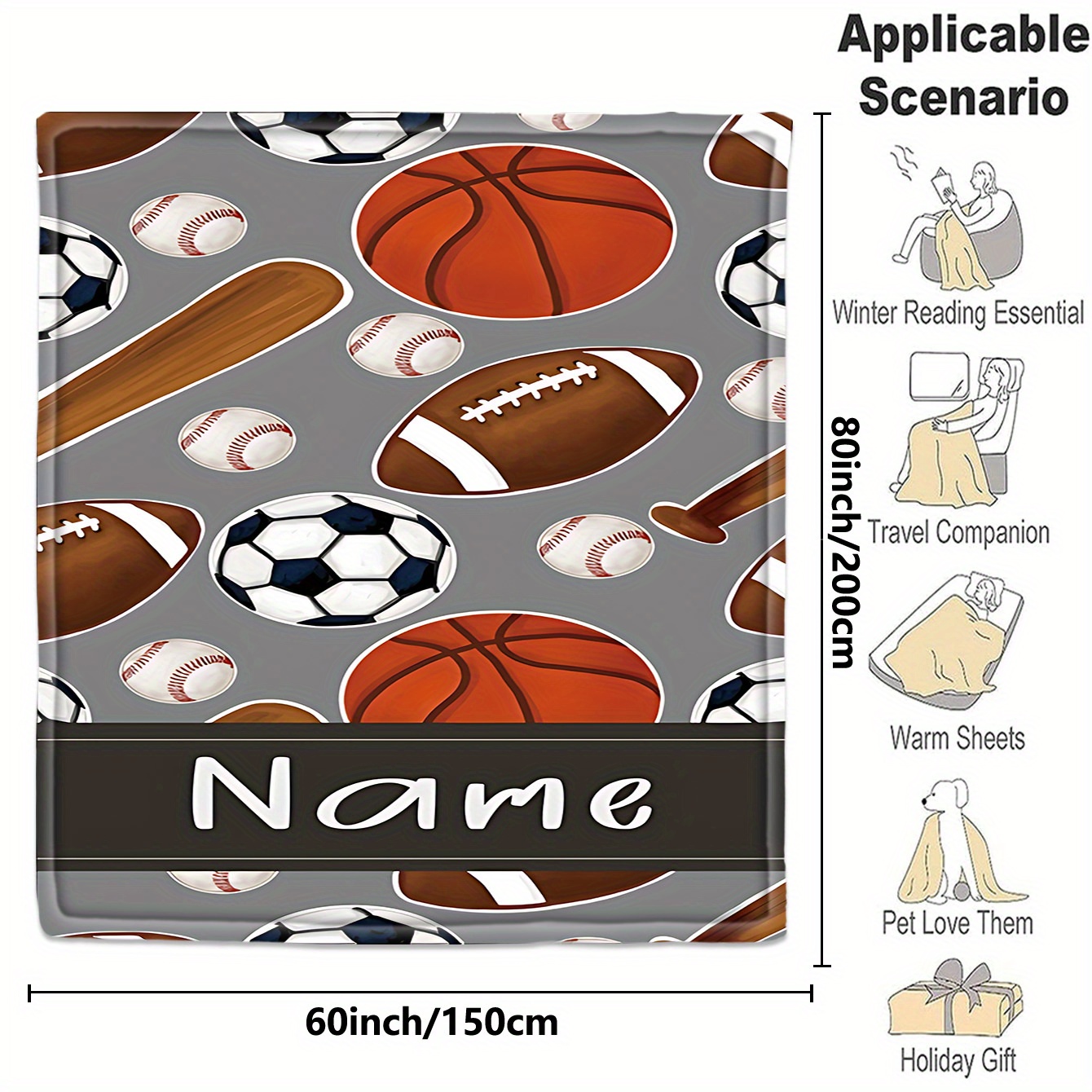 1 Custom name blanket sports e – Sports Equipment With Names Bewertung und Preis