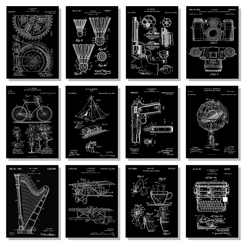 Patent Black And White poster  – Sports Equipment Drawing Bewertung und Preis