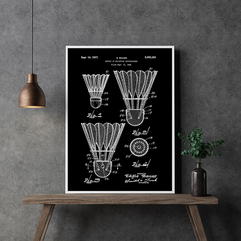 Patent Black And White poster  – Sports Equipment Drawing Bewertung und Preis